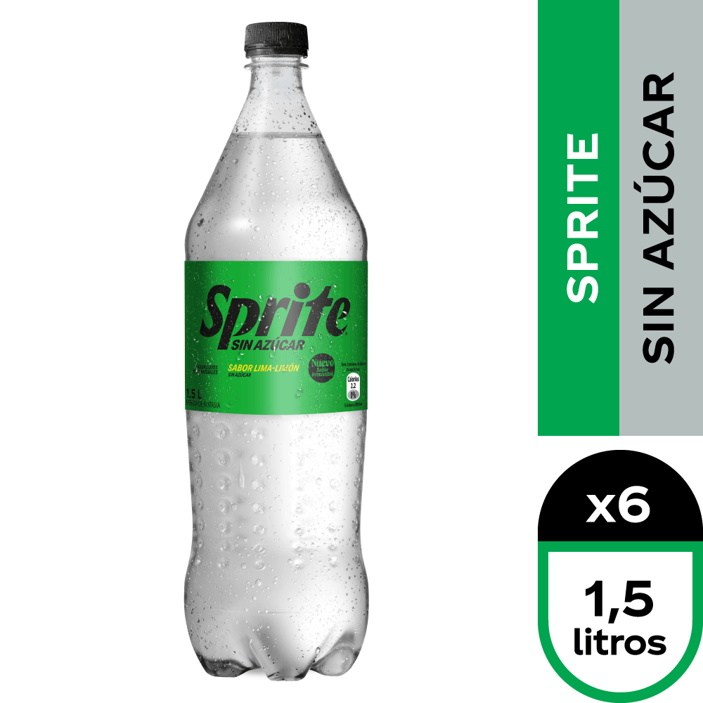 6x Bebida Sprite Sin Azúcar 1500cc