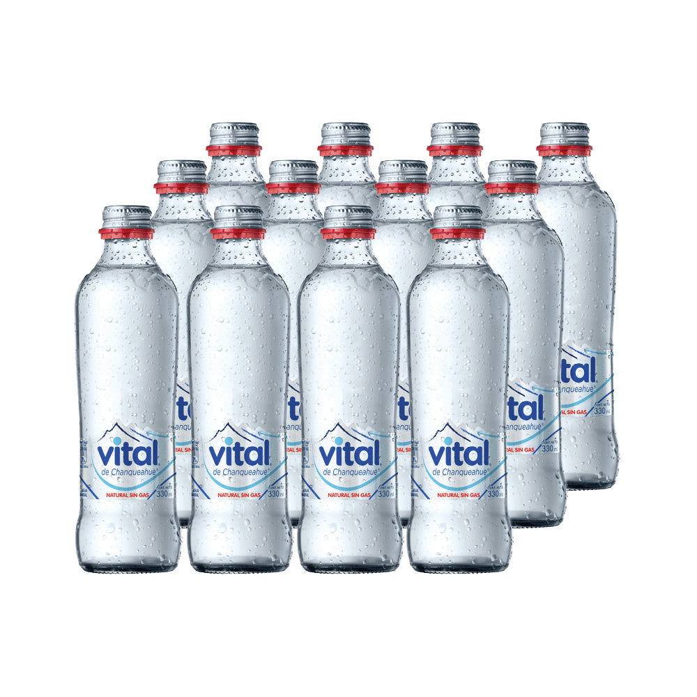 12x Agua Vital Sin Gas Botella Vidrio 330cc