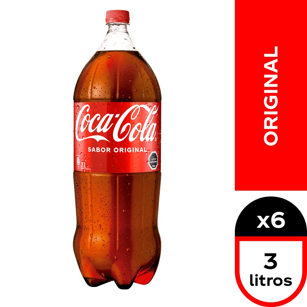 6x Bebida Coca Cola Original 3000cc