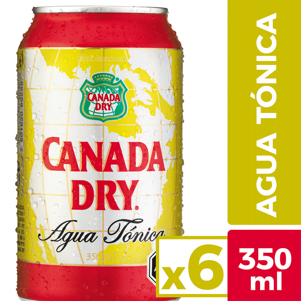 6x Agua Tónica Canada Dry Lata 350cc