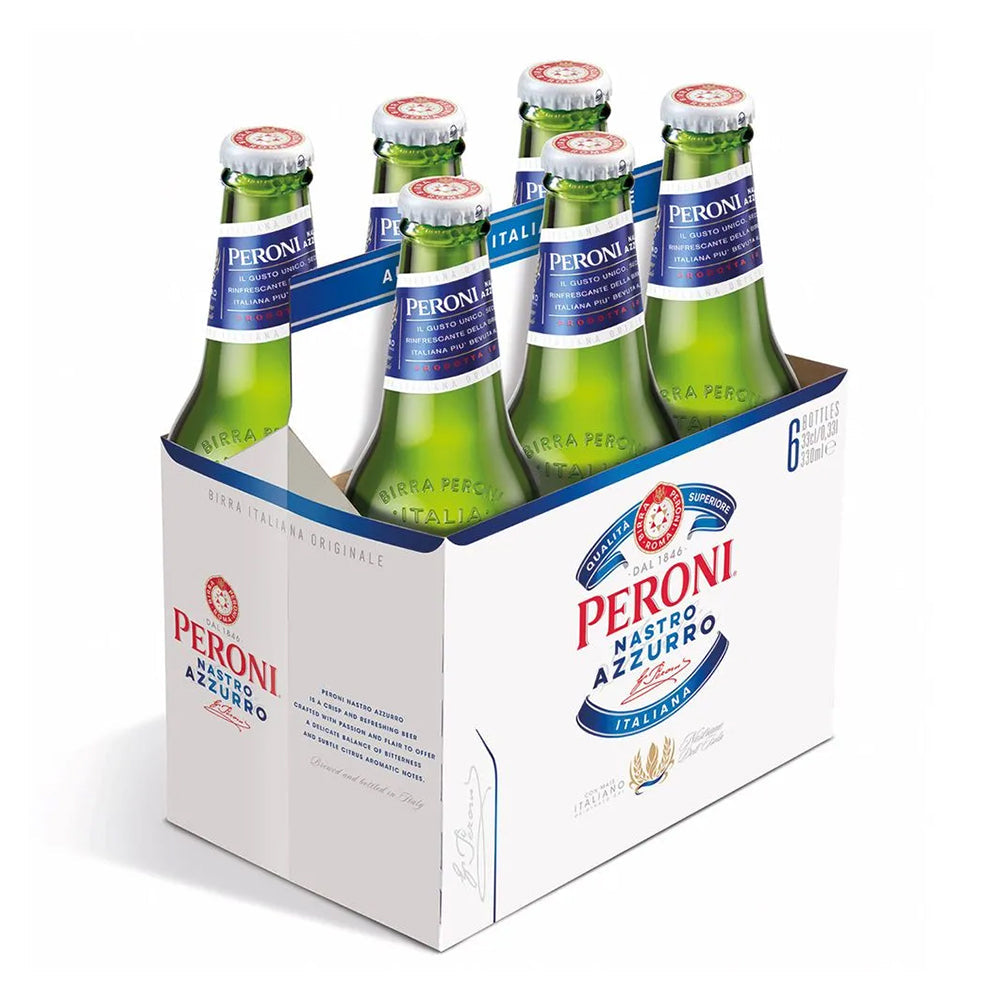 6x Cervezas Peroni Nastro Azzurro Botellín 330cc