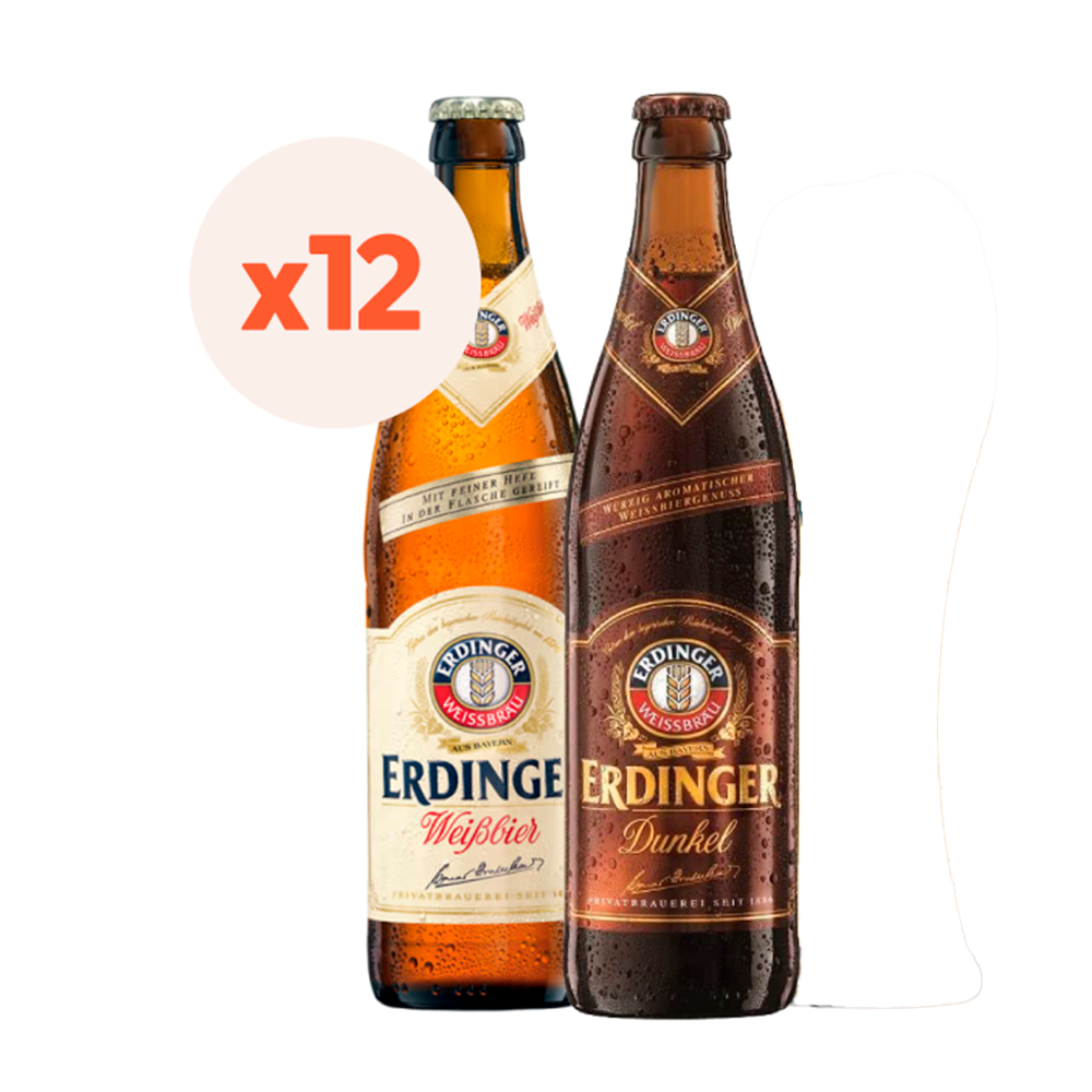 12x Cerveza Erdinger Bicolor 500cc