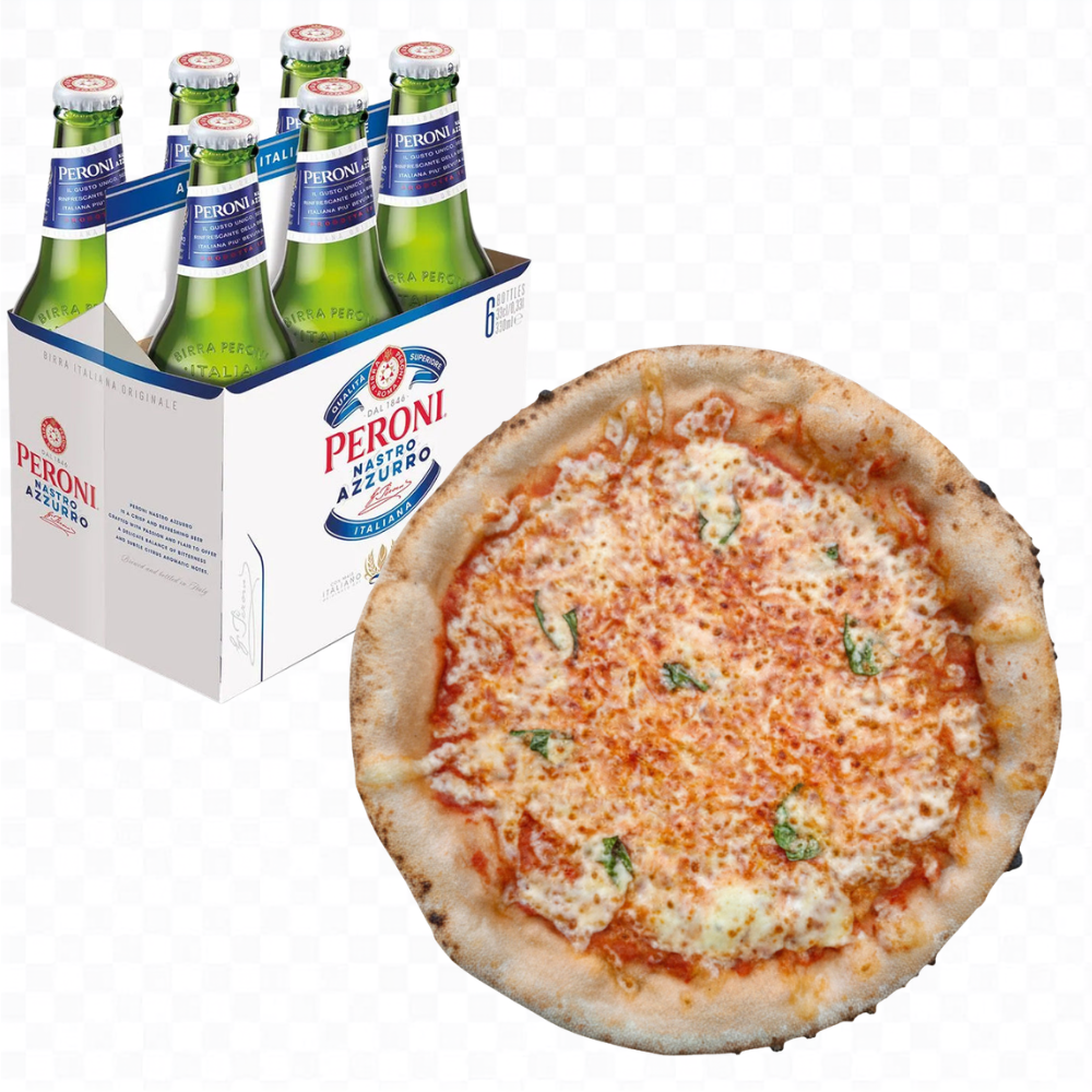 Promo Pizza Margherita Maestro Della Pizza 500g + Six Pack Cerveza Peroni 330cc