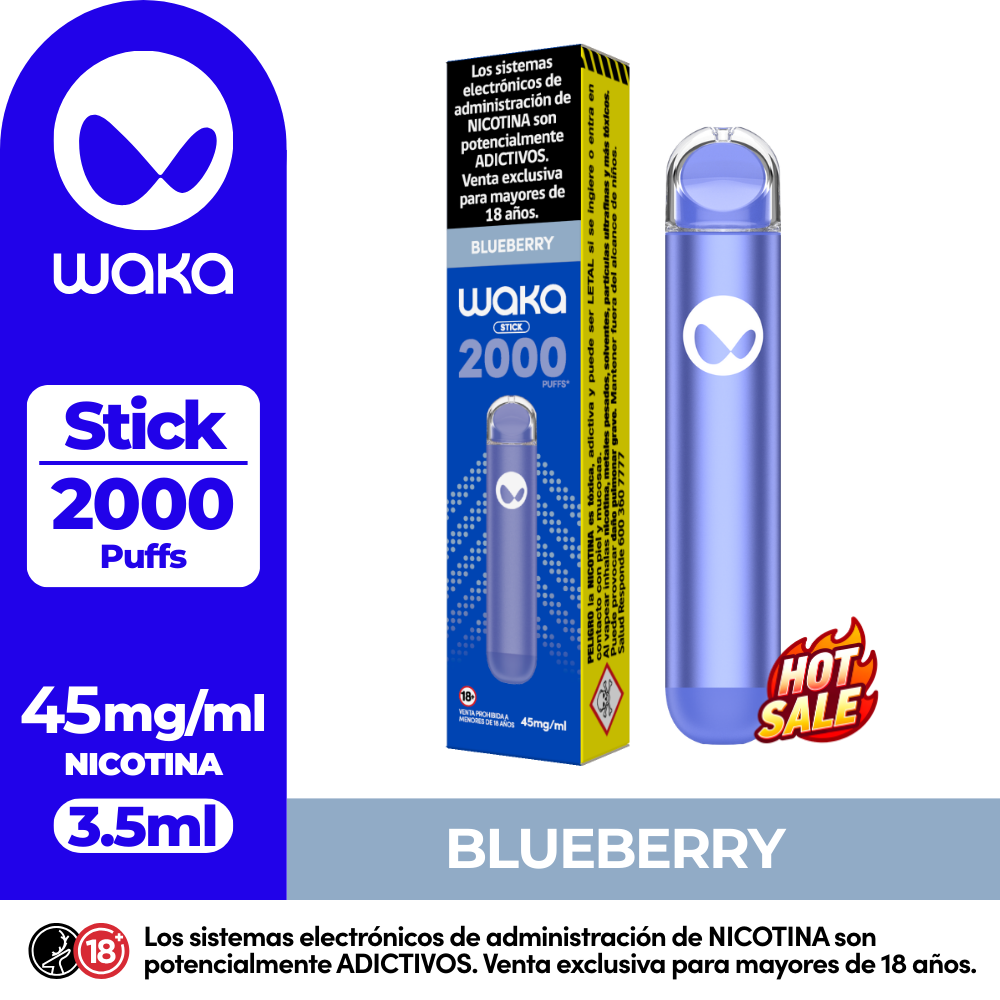 Vaper Waka Stick Blueberry 2000 Puff-4.5%