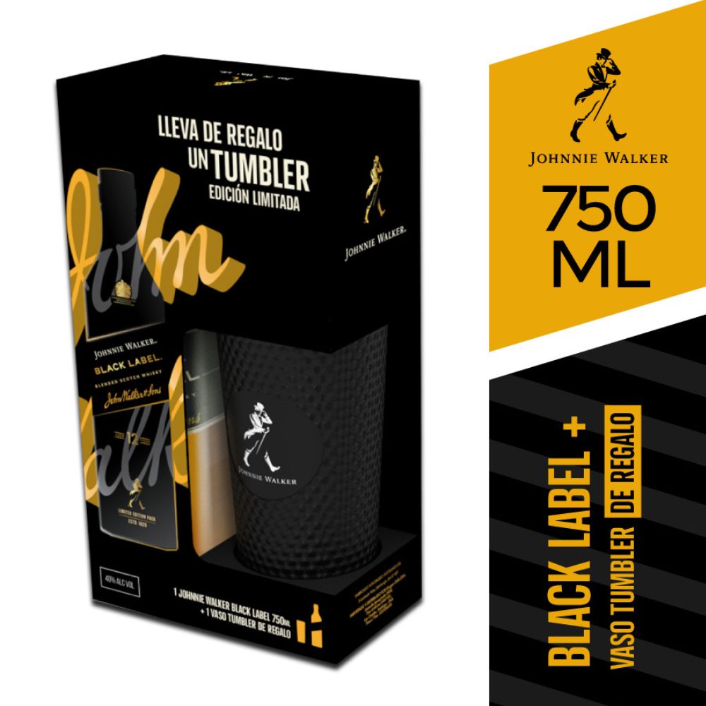 Pack Whisky Johnnie Walker Black Label 750cc + Mug de Regalo