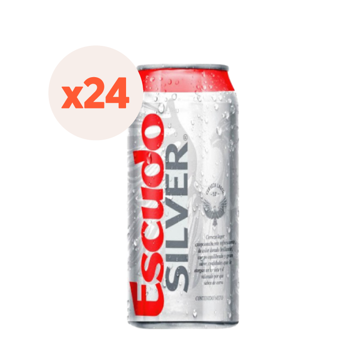 24x Cerveza Escudo Silver Lata 473cc