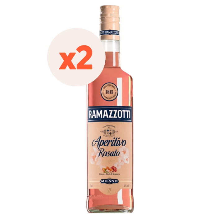 2x Licor aperitivo Ramazzotti Rosato 700cc