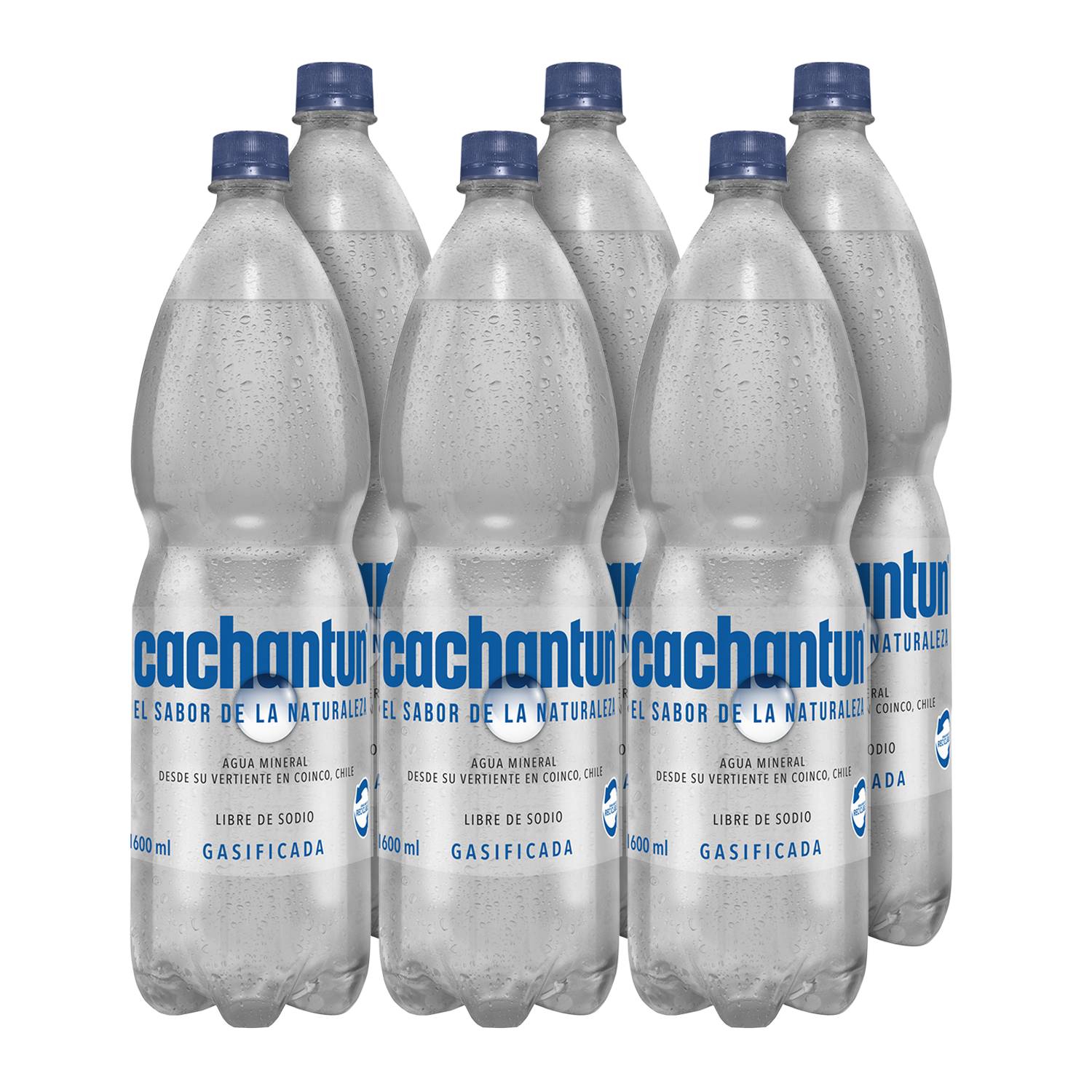 6x Agua Mineral Cachantun Con Gas 1600cc