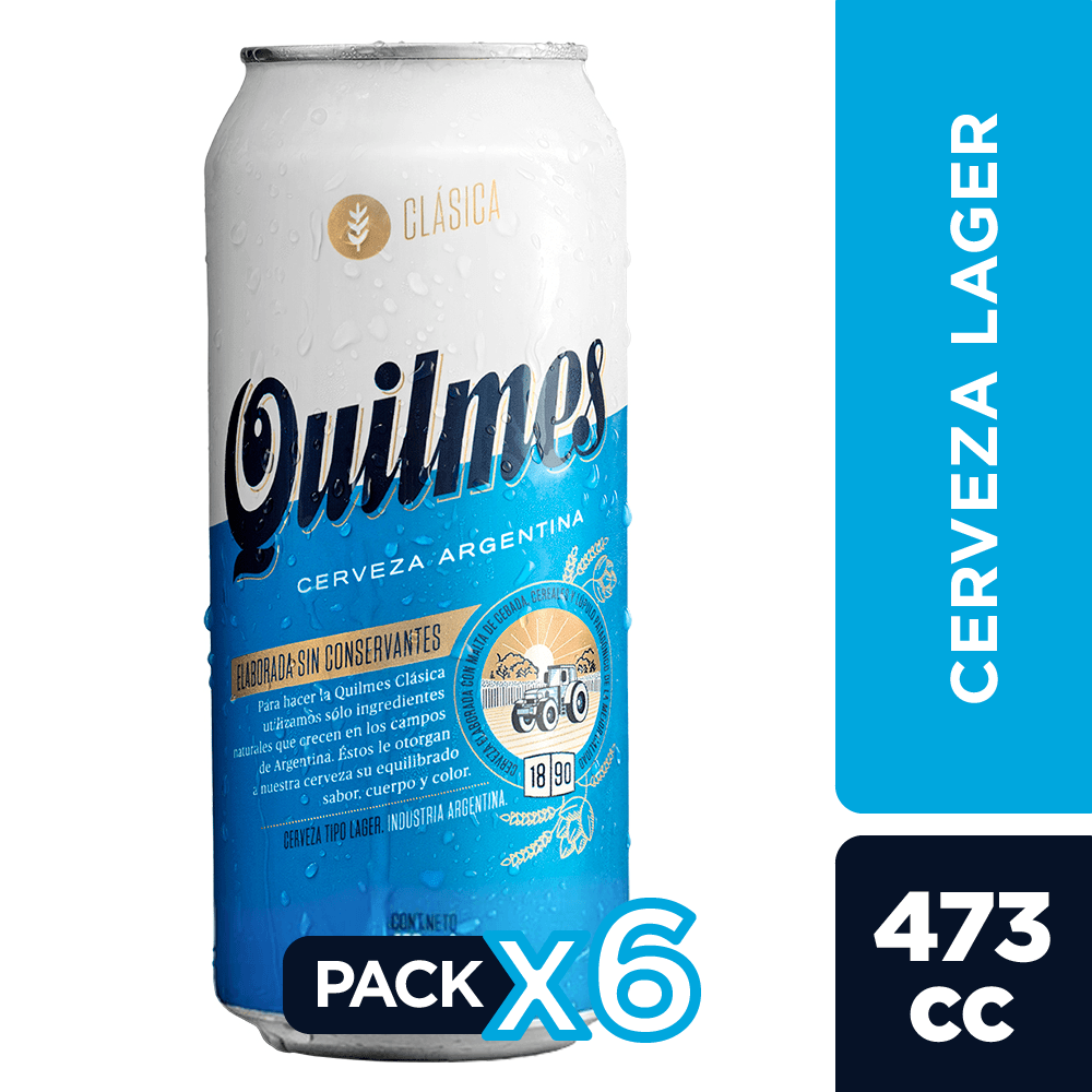 6x Cervezas Quilmes Lata 473cc