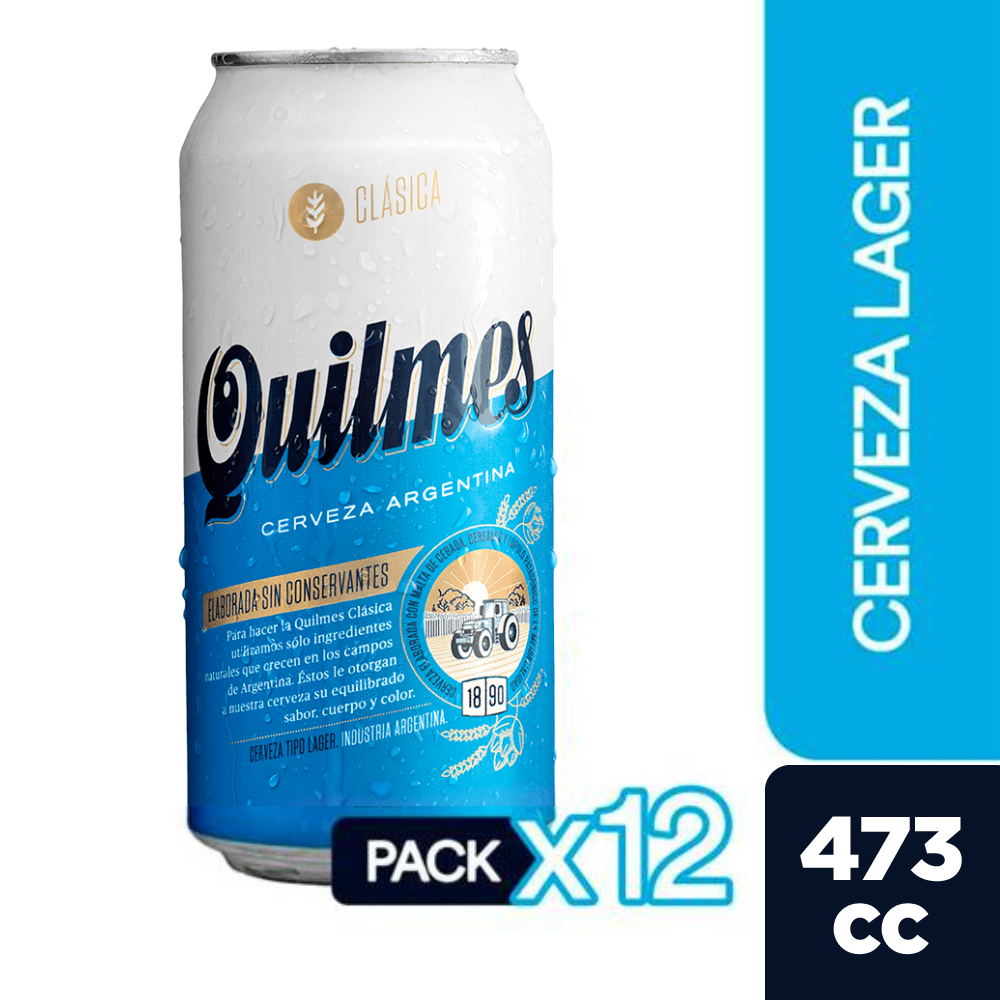 12x Cervezas Quilmes Lata 473cc
