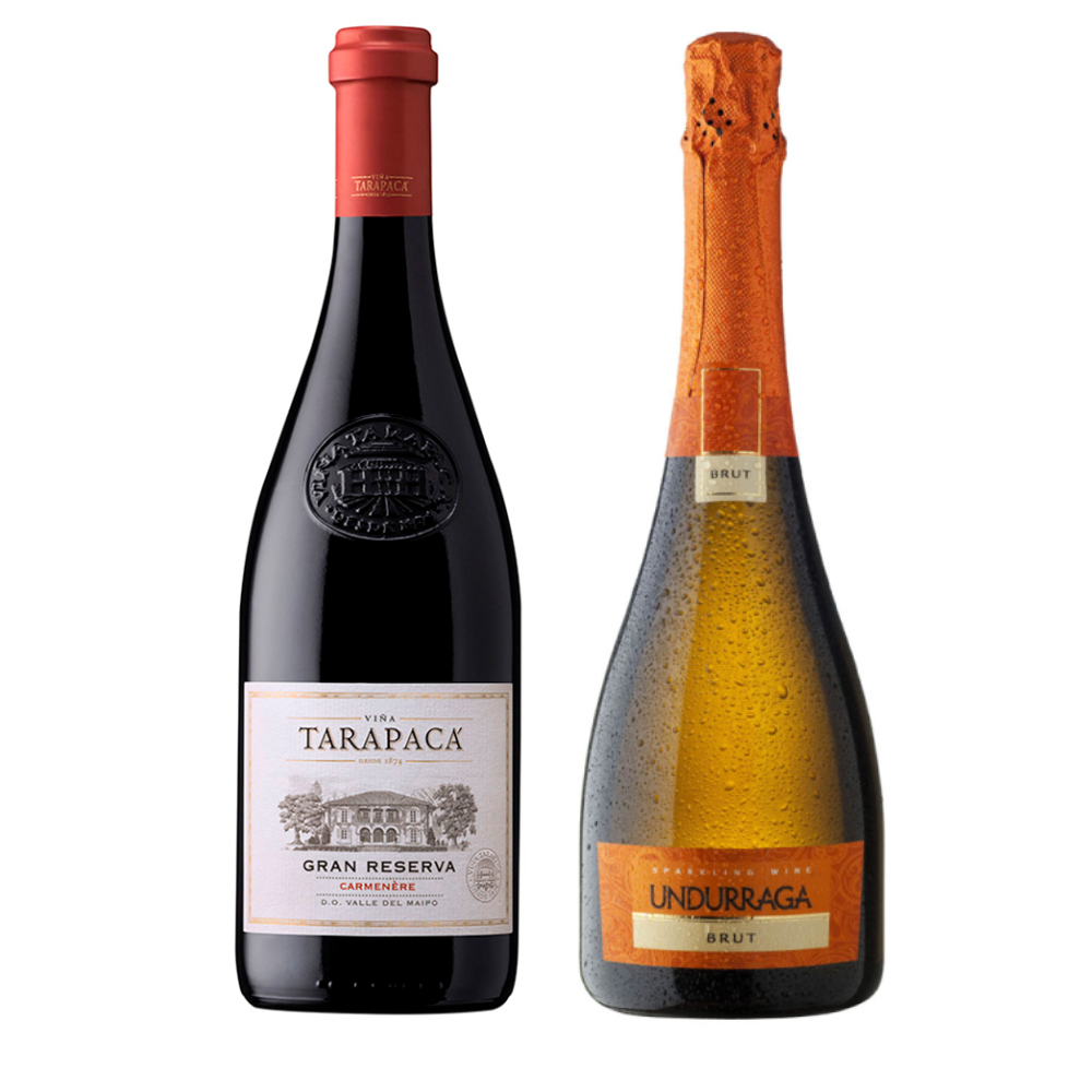 Vino Tarapacá Gran Reserva Carmenere + Espumante Undurraga Brut