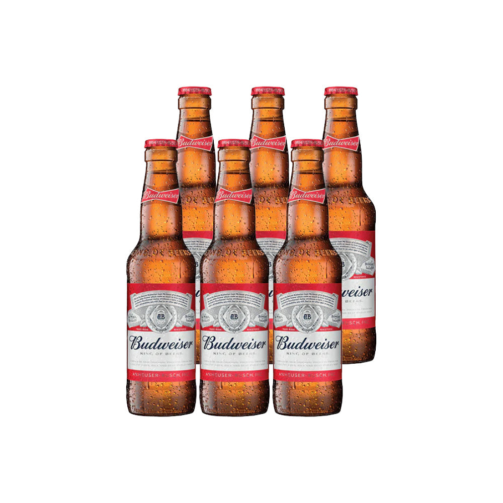 6x Cerveza Budweiser Botellín 330cc