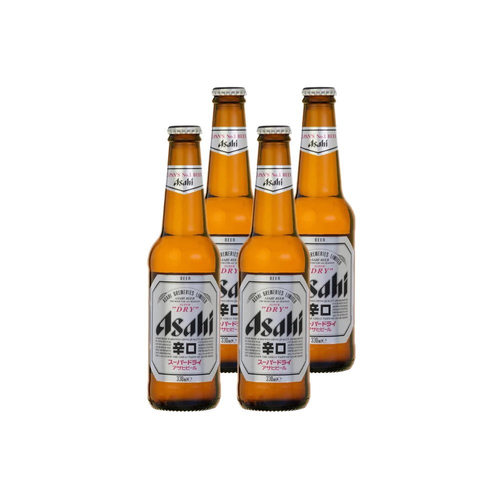 4x Cerveza Asahi Super Dry 5,2° 330cc