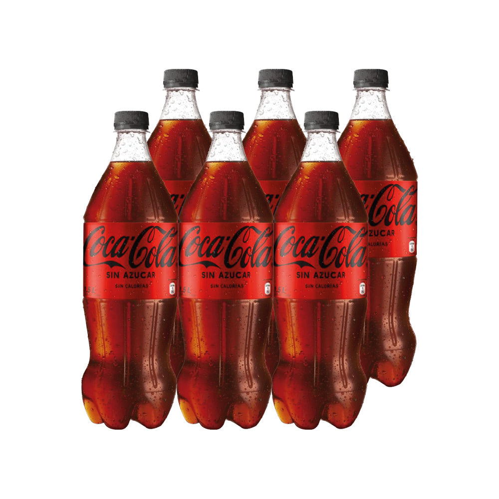 6x Bebida Coca Cola Sin Azúcar 1500cc