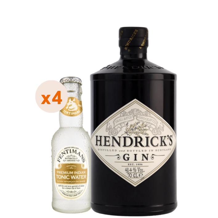 Gin Hendricks 700cc + 4 Fentimans 200cc