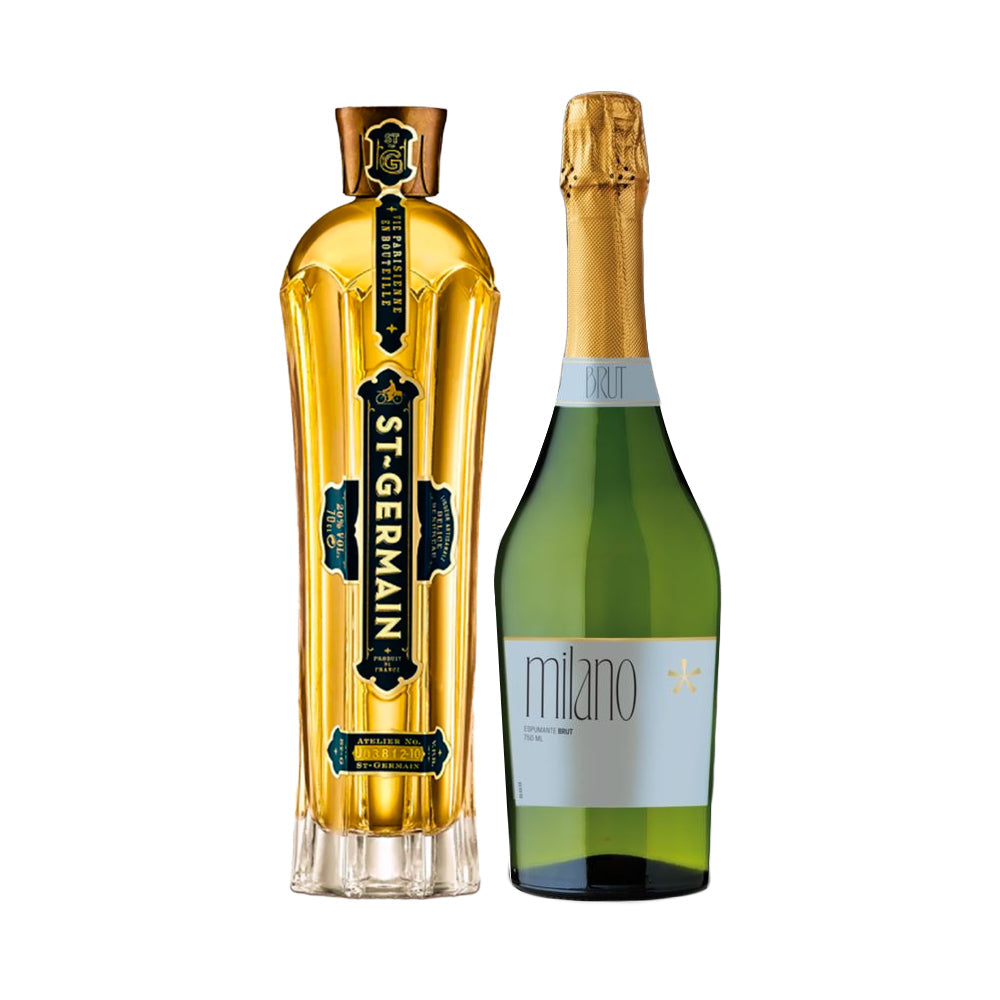 Licor de Sauco St. Germain 750cc + Espumantes Milano Brut 750cc
