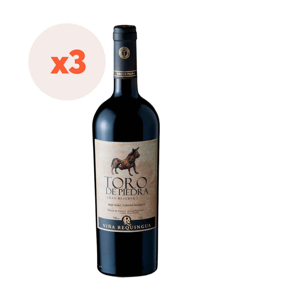 Pack 3x Vino Toro de Piedra Gran Reserva 750cc