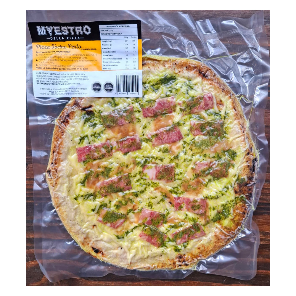 Pizza Congelada Tocino Pesto Maestro Della Pizza 500g