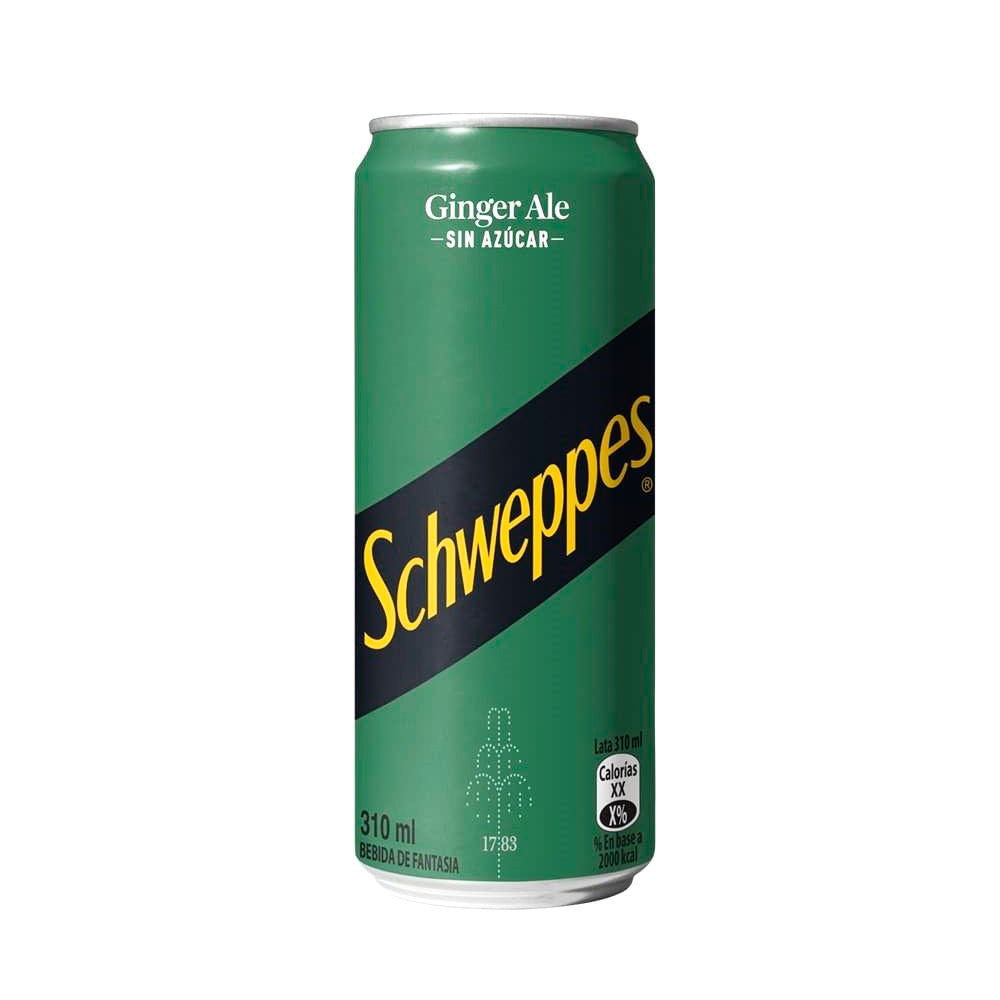 Bebida Schweppes Ginger Ale Sin Azúcar 310cc