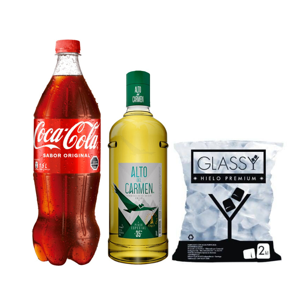 Pack Piscola Alto del Carmen 1000cc + Hielo 2kg