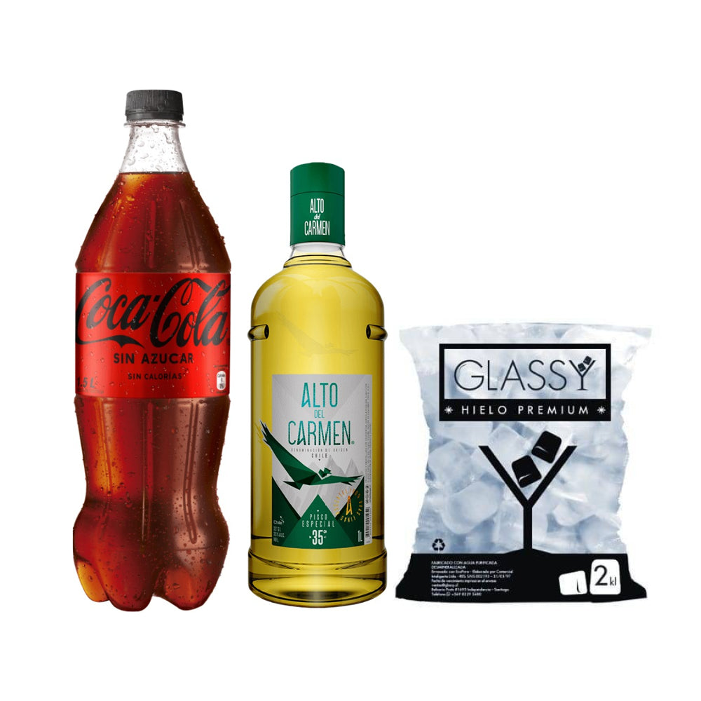 Pack Piscola Alto del Carmen 1000cc + Hielo 2kg