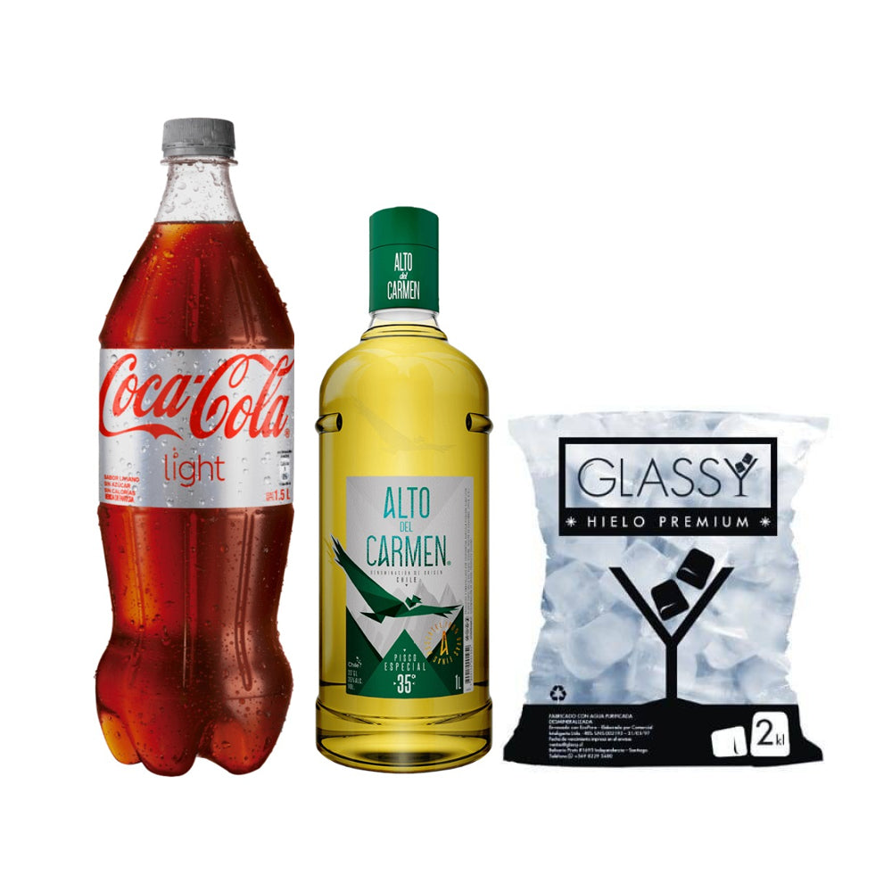 Pack Piscola Alto del Carmen 1000cc + Hielo 2kg