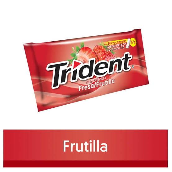 Chicle Trident Frutilla Rojo Sachet 5 unidades