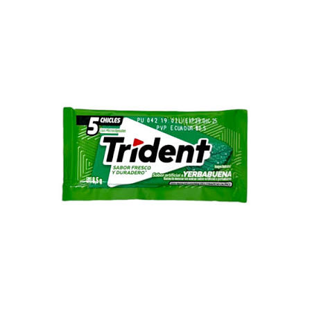 Chicle Trident Yerbabuena Verde Sachet 5 unidades