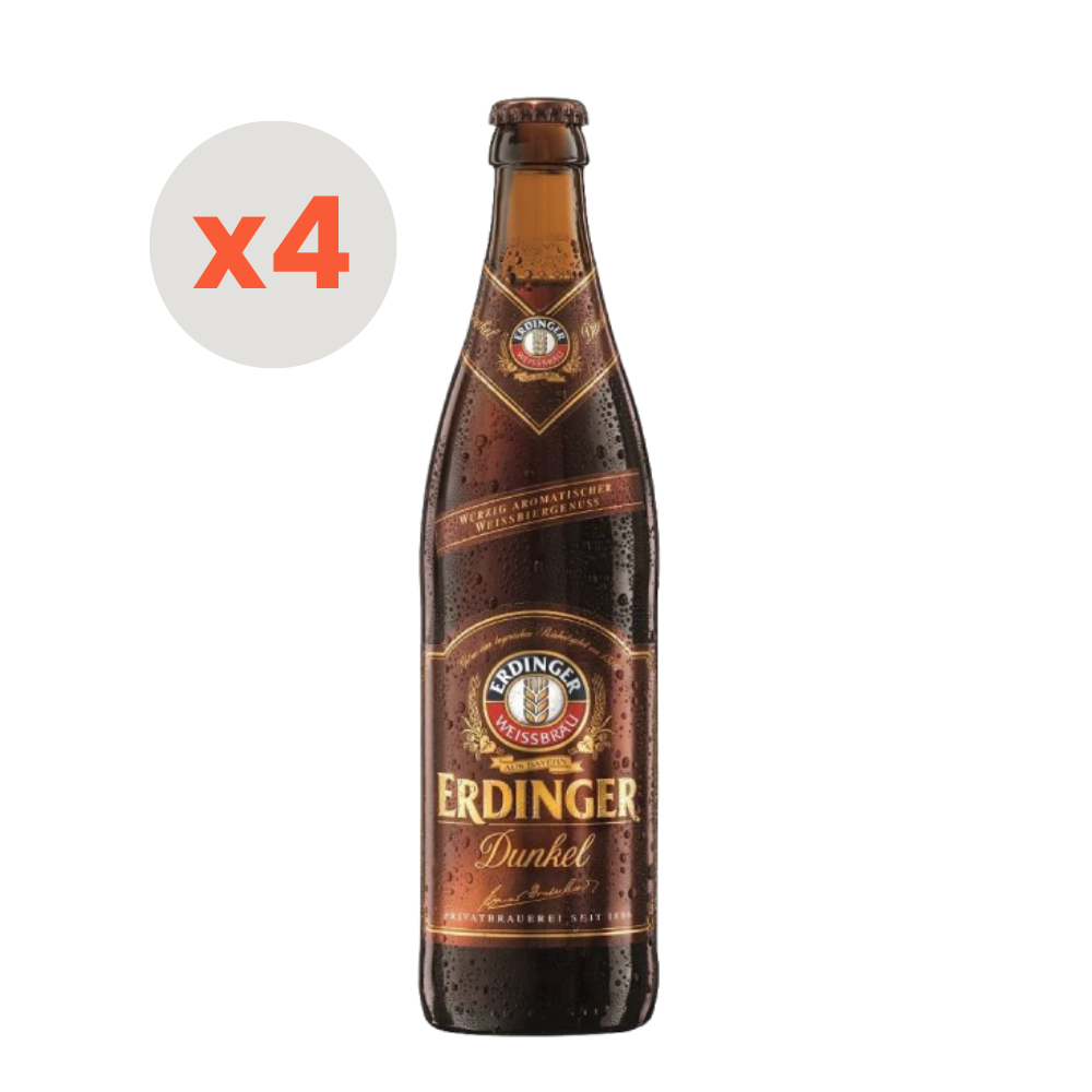 4x Cerveza Erdinger Dunkel 500cc