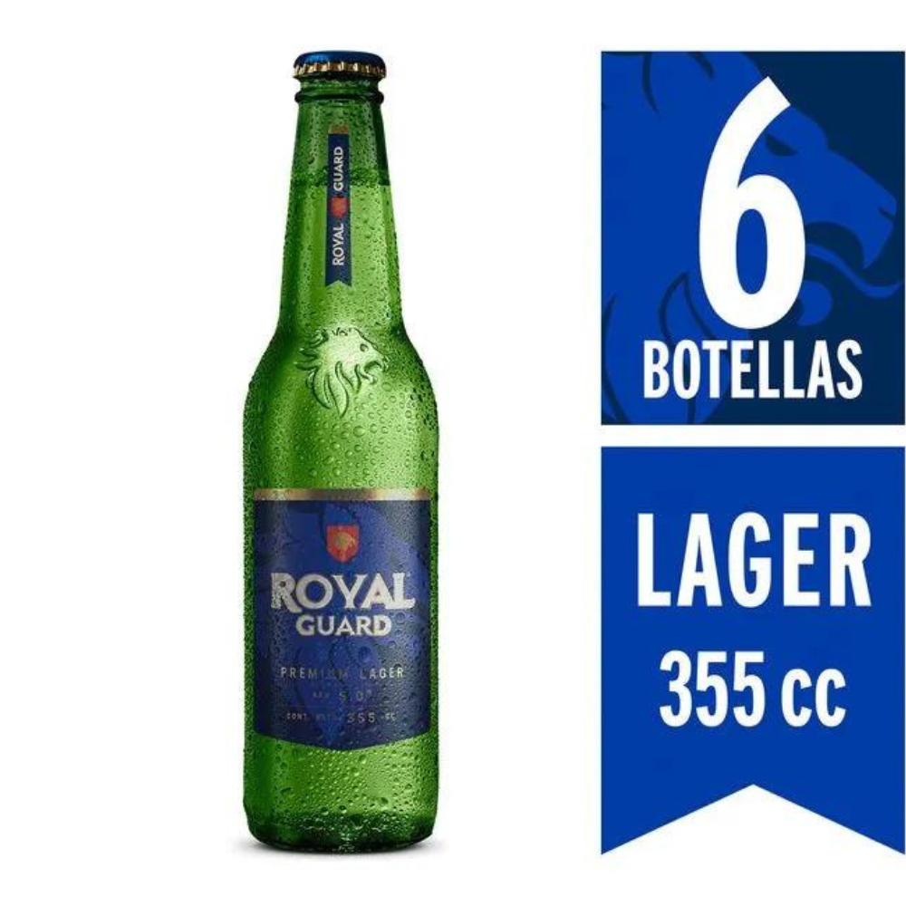 6x Cerveza Royal Guard Botellín 355cc