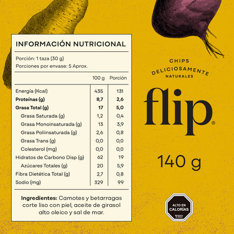Chips Flip Camotes & Betarragas 140g