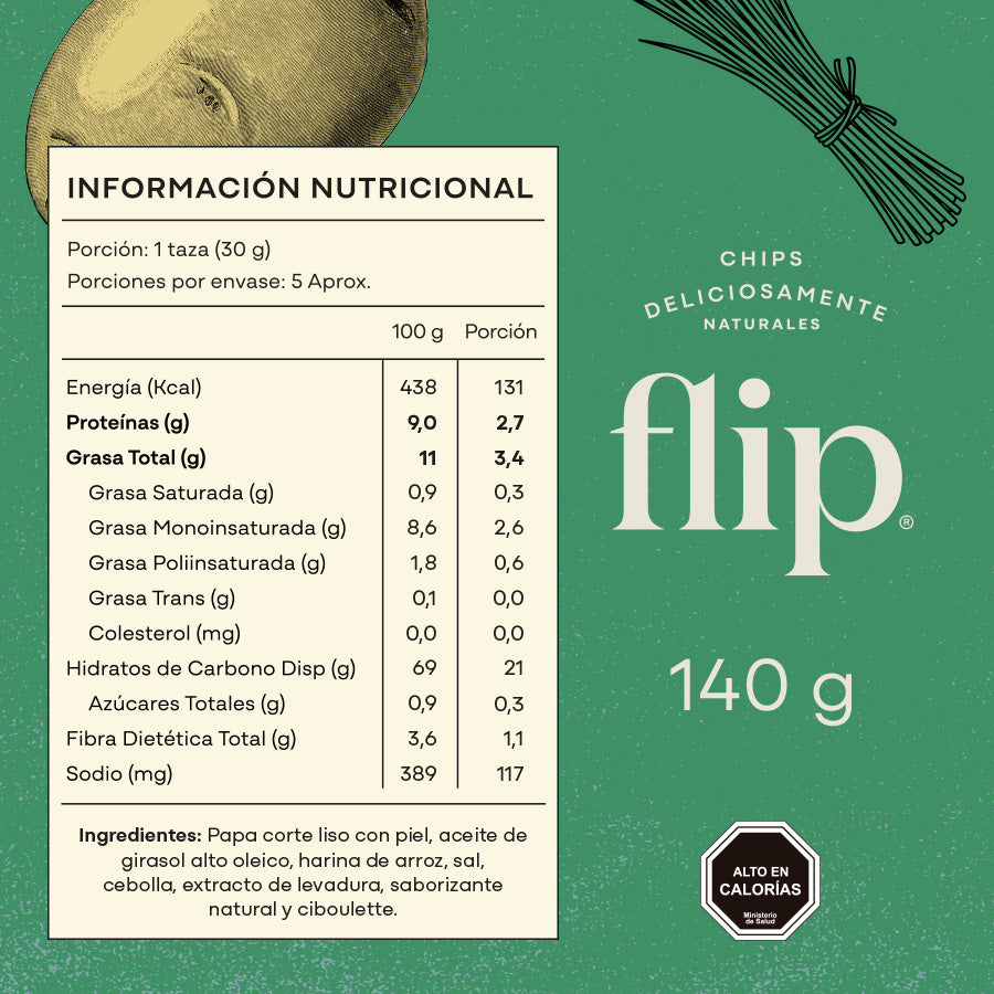 Chips Flip Papas Sabor Crema Ciboulette 140g