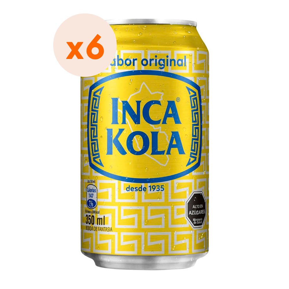 6x Bebida Inca Kola Normal Lata 350cc