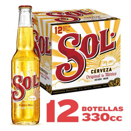 12x Cerveza Sol Botella 330cc