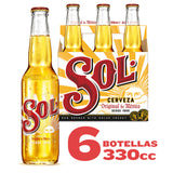 6x Cerveza Sol Botellín 330cc