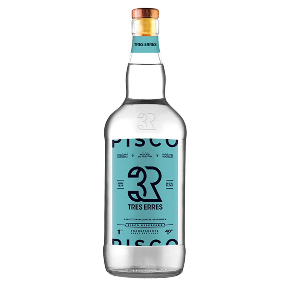 Pisco Tres Erres Transparente 40° 1000cc
