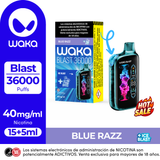 Vaper Waka Blast Blue Razz+Ice Blast 36000 Puff- 4%