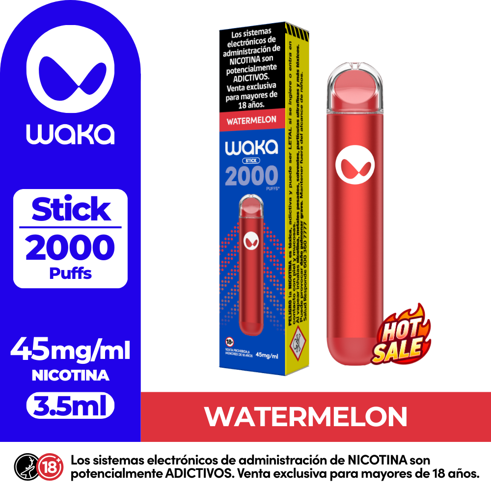 Vaper Waka Stick Watermelon 2000 Puff-4.5%