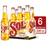 6x Cerveza Sol Botellín 330cc