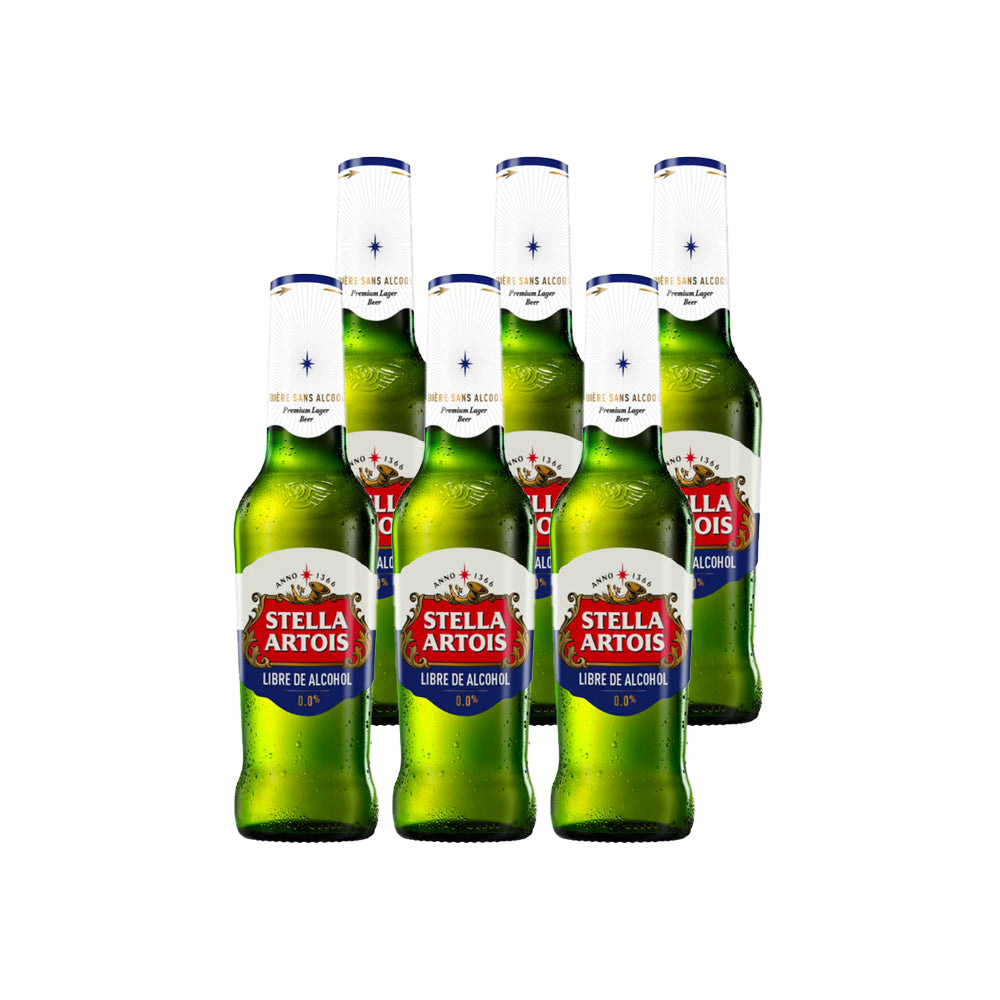 6x Cerveza Stella Artois Sin Alcohol Botellín 330cc