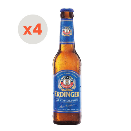 4x Cerveza Erdinger Sin Alcohol 300cc