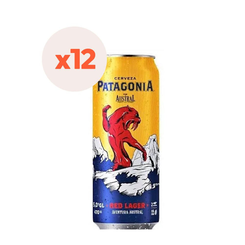 12 x Cerveza Austral Patagonia Red Lager Lata 470cc