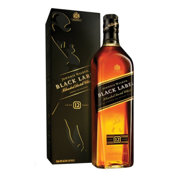 Whisky Johnnie Walker Black Label reserva 12 años 40° botella 750cc